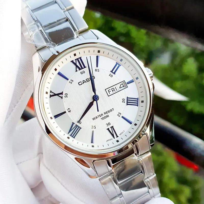 Casio Japan Quartz White Dial Men's Watch- MTP-1384D-7A2V